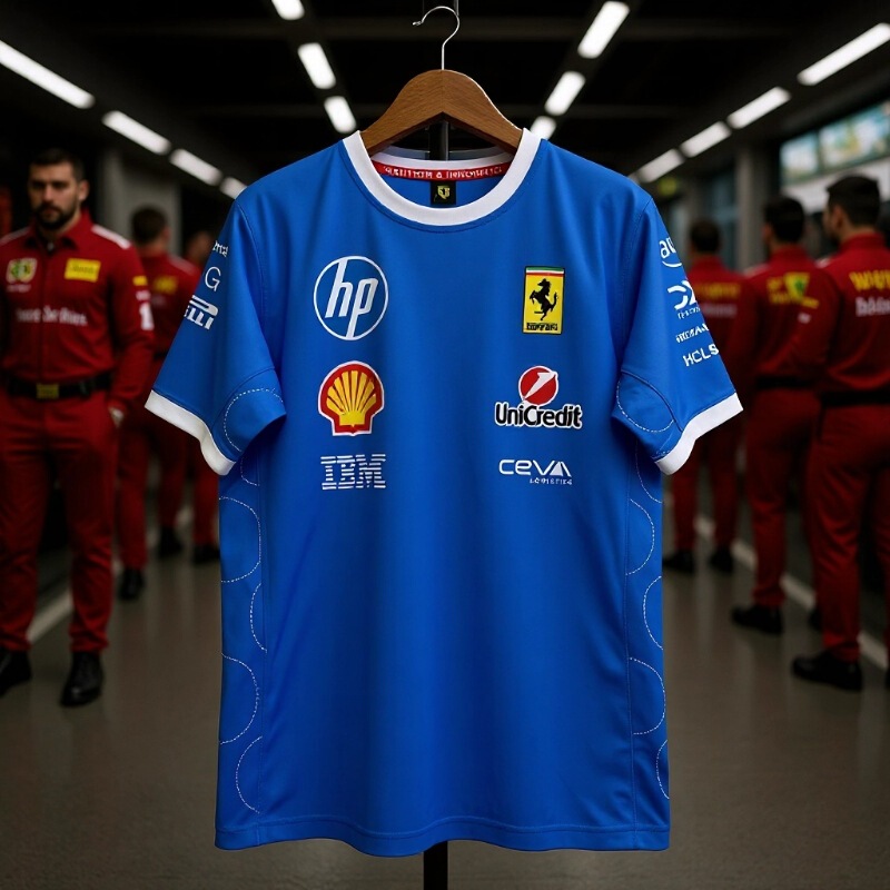 2025 Mercedes Ferrari Red Bull F1 Formula One Racing Suit Quick-Drying Round Sleeve T-Shirt Factory