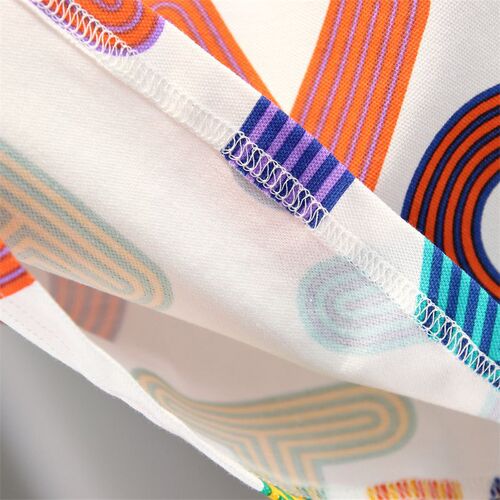 T092-Line letter POLO shirt-simple, fashionable, comfortable and versatile summer T-shirt children's clothing
