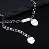 Necklace suitable for men and women stainless steel, universal accessory, short pendant, chain for key bag , Korean style