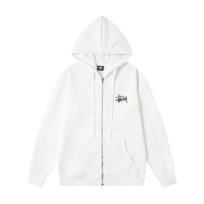 高品质Stussy 斯图西 欧美经典Logo印花拉链连帽开衫外套卫衣男|undefined