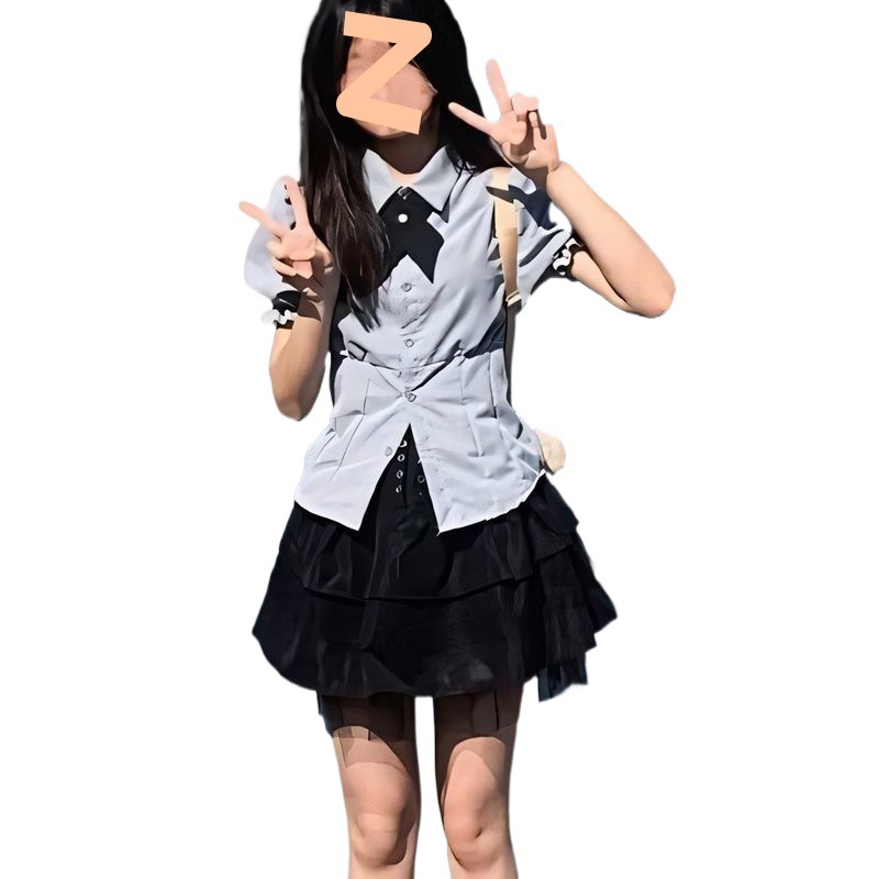 (2개) 좋은 품질 3 피스 세트 2024 새로운 작은 순수한 대학 스타일 여성의 짧은 치마 일본어를 세트 싶어