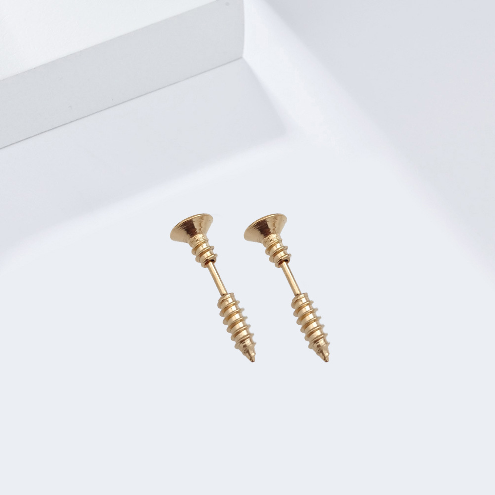 Plating Design 1 Piece Streetwear Nail Plating Titanium Steel Screw Backs Ear Studs