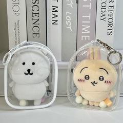 10cm綿人形散歩人形バッグPVC透明自嘲熊低倉庫バッグ外出防塵収納展示痛バッグ