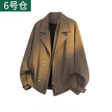 高级感时尚休闲西装夹克男士春秋季假两件外套潮流上衣