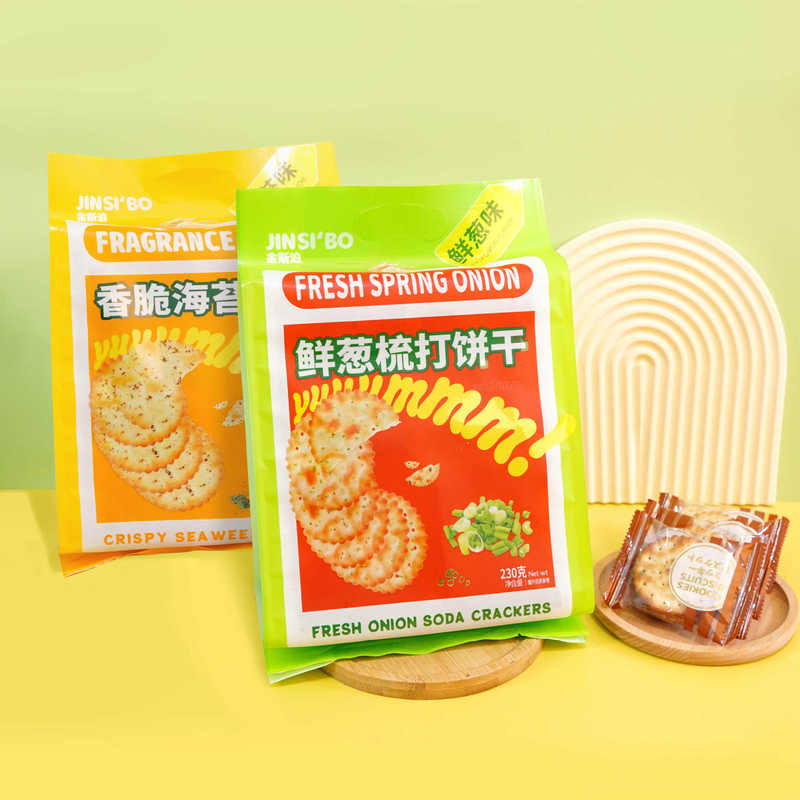 Kingspark Soda Biscuits Shallot Seaweed Flavor Saffle Biscuits Salty Snack Snack Snack Cracker