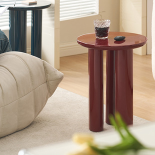 Solid Wood Round Coffee Table Modern Small Apartment Light Luxury Sofa Corner Table Mobile Internet Celebrity isn Side Table Simple