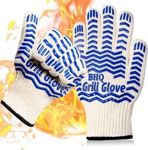 Factory direct polyester and cotton heat insulation high temperature 300 degrees microwave oven baking BBQ oven work gloves