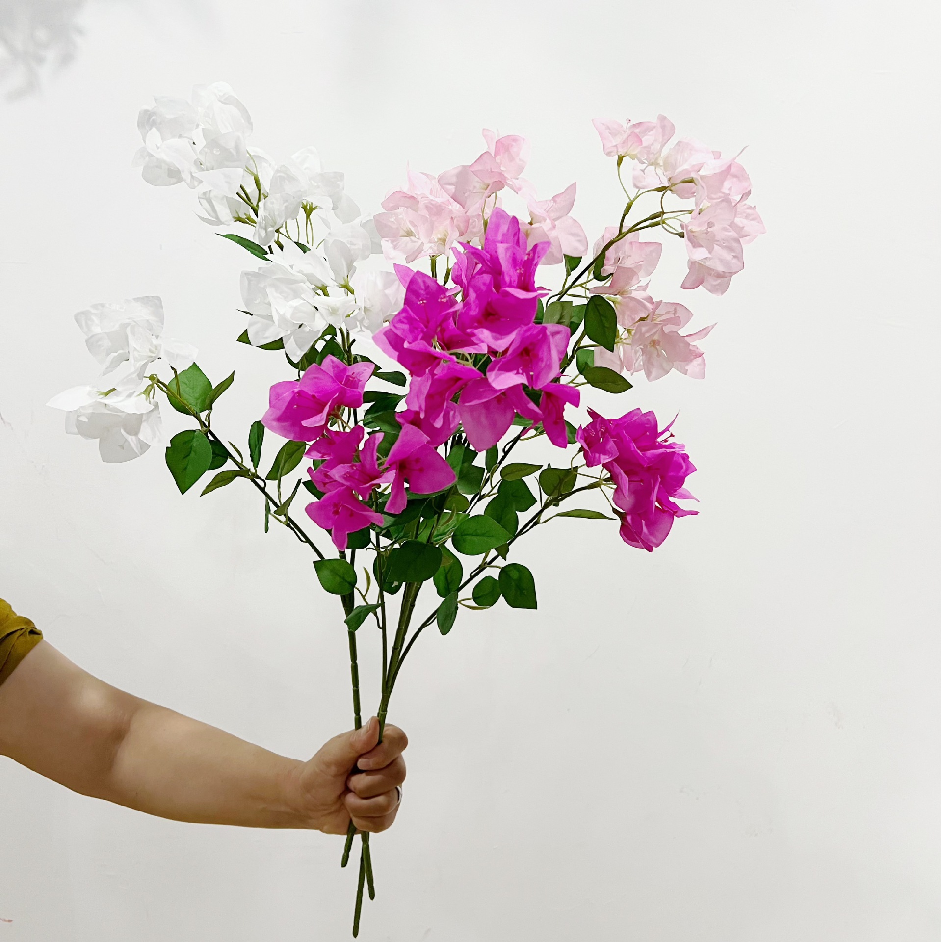 Hanyang triángulo flor de boda diseño de simulación de flores de ciruela 4 tiendas decoración del hogar flor de simulación de ciruela triángulo mayorista