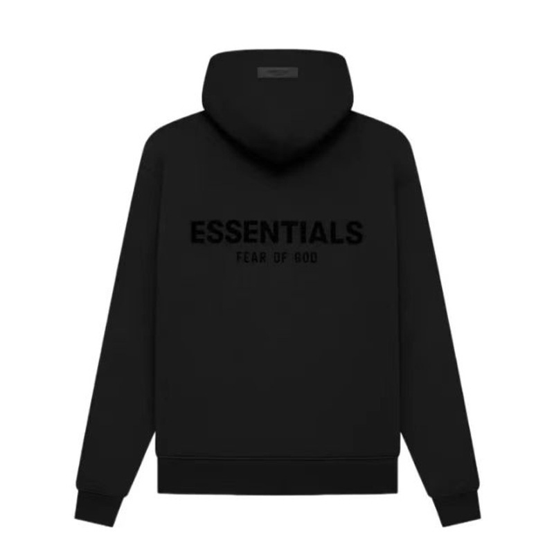 跨境ENTIALS复线SS22植绒连帽卫衣男款深燕麦黑色浅燕麦加|undefined