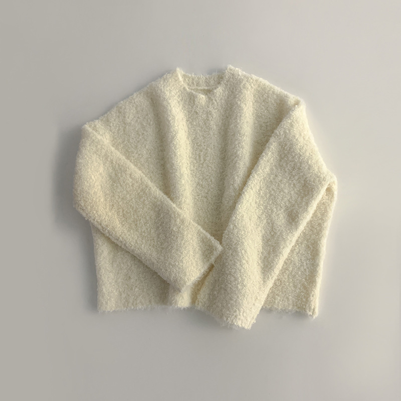 Alpaca Wool Blend! Round Neck Pullover Super Loose Thin Knitwear Loose Lazy Style Soft Waxy Knitwear Autumn