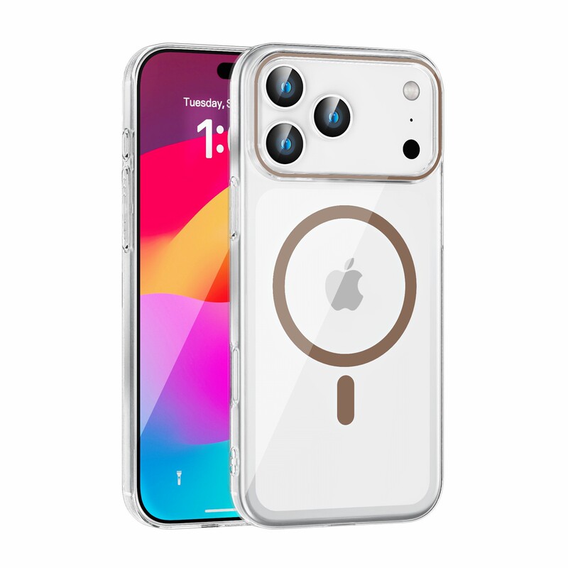 使用iPhone17promax手机壳透明磁吸撞色超薄PC硬苹果16高级保护套|undefined