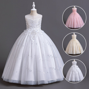 Girls' Dress Children's dress Children's Summer Flower Children's Children's Day Performance Puffy Wedding Dress dress