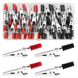 60 metal electrical test cable alligator clip laboratory electrical test work red black plastic handle