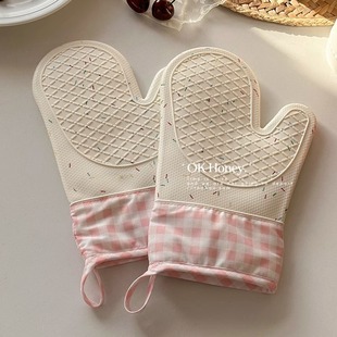 Anti-Scalding and Heat-Insulating Gloves, High-Temperature-Resistant and Thickened Silicone Anti-Slip Kitchen Oven and Microwave Oven Special High-Temperature Anti-Scalding Gloves