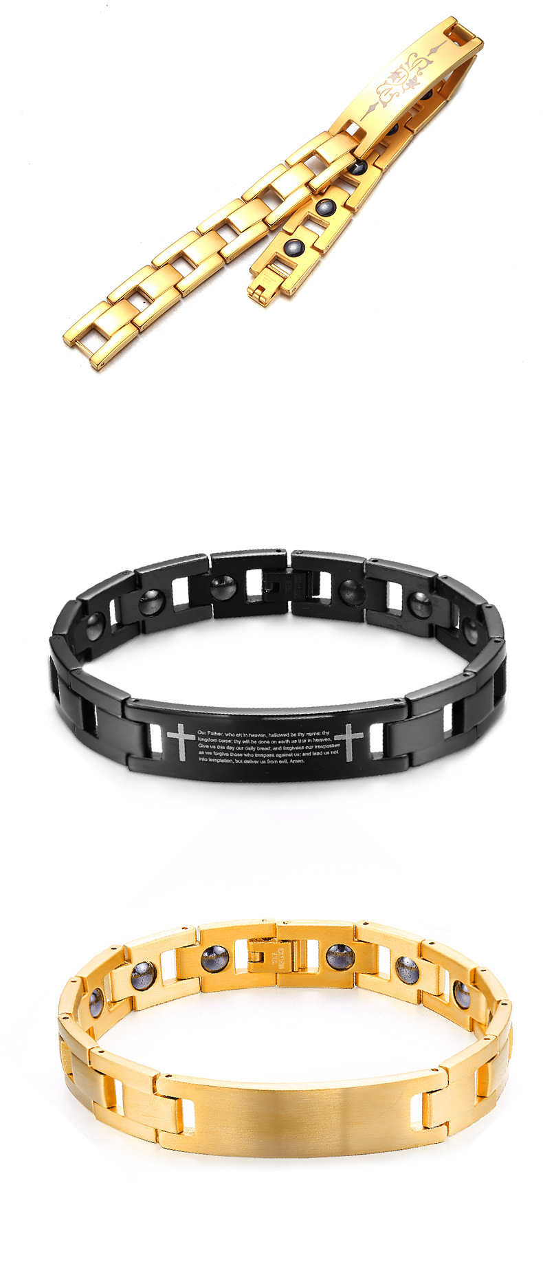51g Weight Bracelets Classification Titanium Steel Chain Material 1 Piece Quantity Holiday, Banquet Occasion Simple Style Geometric Titanium Steel Plating Men's Bracelets Men's Chain Bracelets