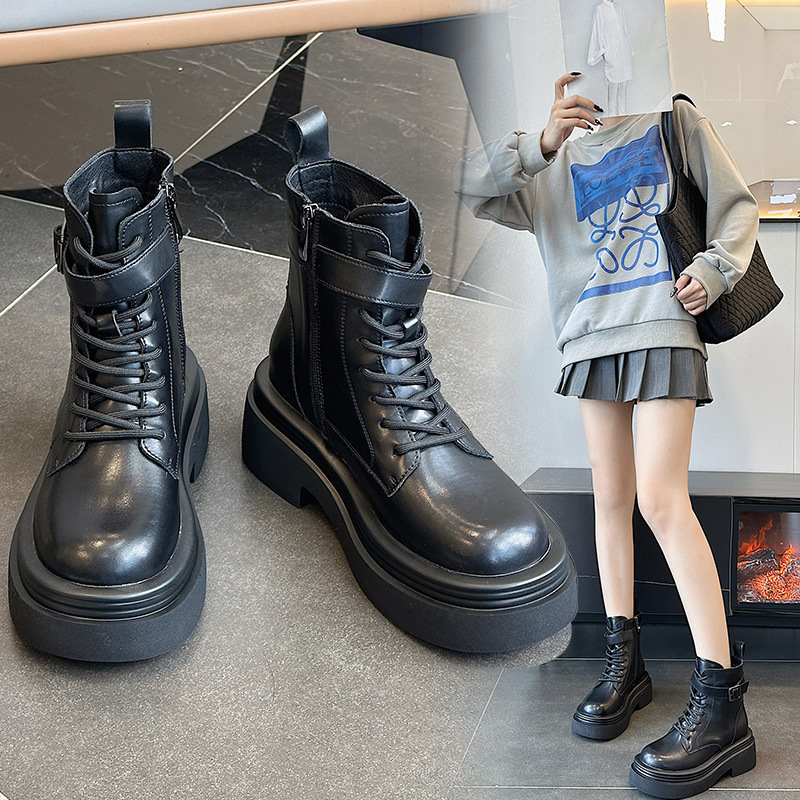 Women's Martin boots, 2026 autumn/winter new collection, genuine leather, thick-soled, British-style ankle boots, available in a couple's style, retro motorcycle boots for men Women's Martin boots, 2026 autumn/winter new collection, genuine leather, thick-soled, British-style ankle boots, available in a couple's style, retro motorcycle boots for men