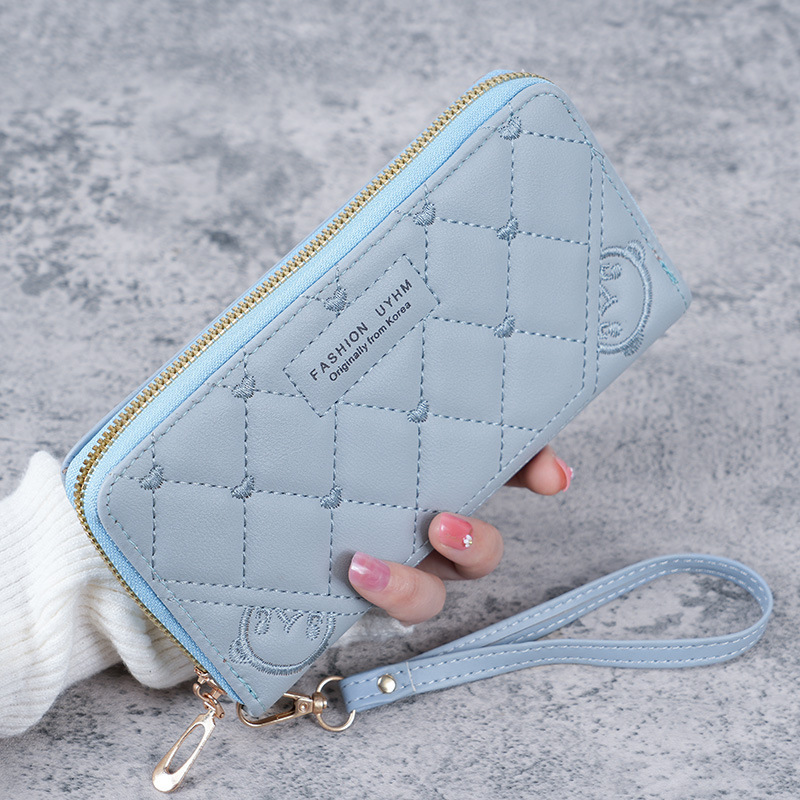 Billetera de mano de mujer estilo coreano nueva 2023, larga, con cremallera, multifunción, versátil, cartera de gran capacidad, cartera para teléfono móvil