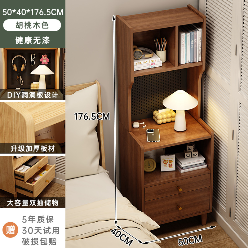 Mesa de cabecera de cama alta estante de cabecera de cama lujo ligero de alta sensación de gabinete de cabecera de dormitorio doméstico 2025 nuevo gabinete de almacenamiento