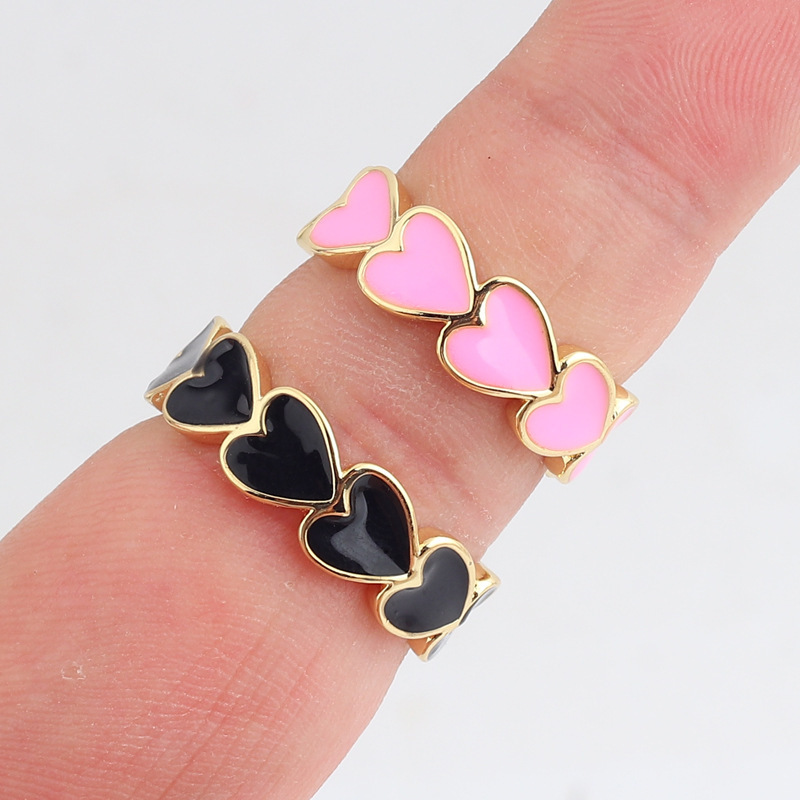 Fashion Heart Shape Copper Plating Open Ring 1 Piece