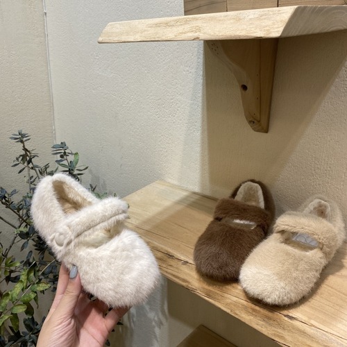 Korean same style children's shoes  autumn and winter new girls' furry shoes soft sole plush cotton shoes versatile warm shoes