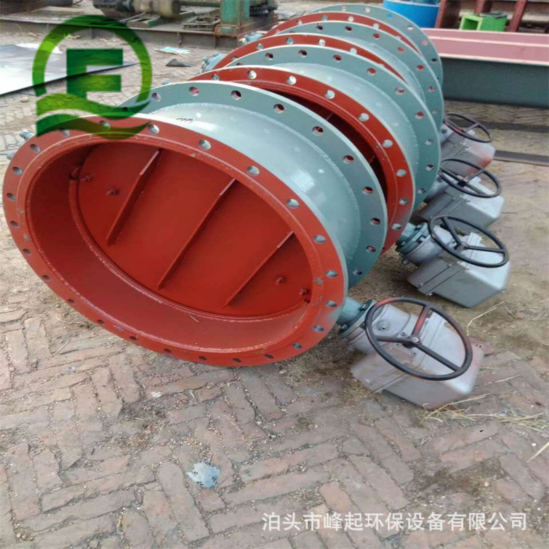 管道气动通风蝶阀400型调风阀配对法兰调节蝶阀冷风阀圆风门厂