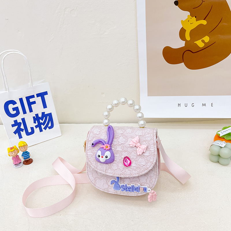 Bolso de los niños al por mayor bolsa de mensajero de las niñas bolso de perlas de moda de dibujos animados accesorios bolsa estrella Delu mochila