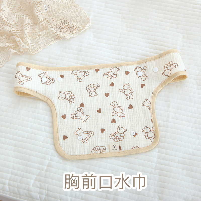 Clase A gasa de algodón puro correa para el hombro Toalla de saliva estilo de pecho correa para el hombro Toalla de saliva Toalla de mordedura de gasa Toalla de crepe Toalla de carro