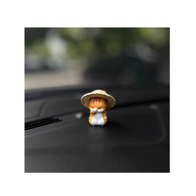 Car ornaments for Dashboard DIY Healing-Style - worry-cat-straw-hat-free-seamless-stickers-free-seamless-stickers