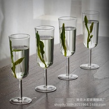 日式高硼硅玻璃水杯高腳杯綠茶杯猴魁杯紅酒杯茶席家用白茶杯子