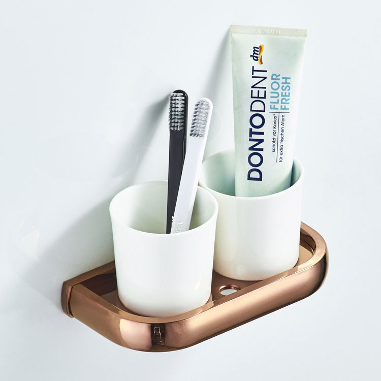 Simplicity brass Rose Gold toothbrush Cup holder golden Cup toothbrush suit Cup toothbrush Cup holder