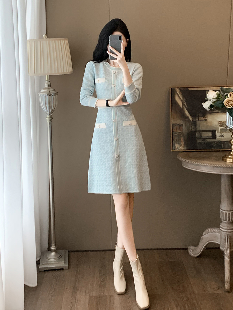 Knitted long base knitted dress