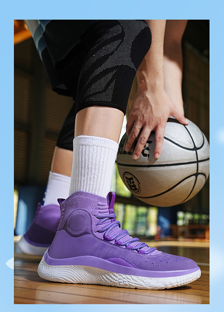 Zapatillas de baloncesto de diseño de moda para hombre, primavera y otoño, corte alto, suela suave, amortiguación, deportivas, botas prácticas para estudiantes, zapatillas para correr de moda._voghion.com