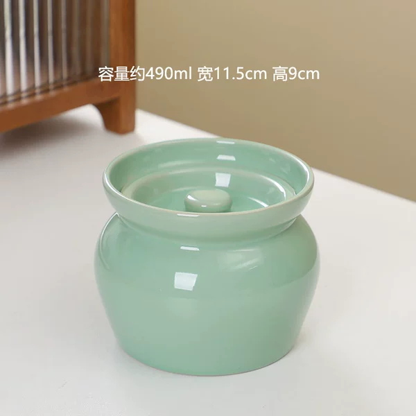 500ml earthenware stew pot [sky blue]