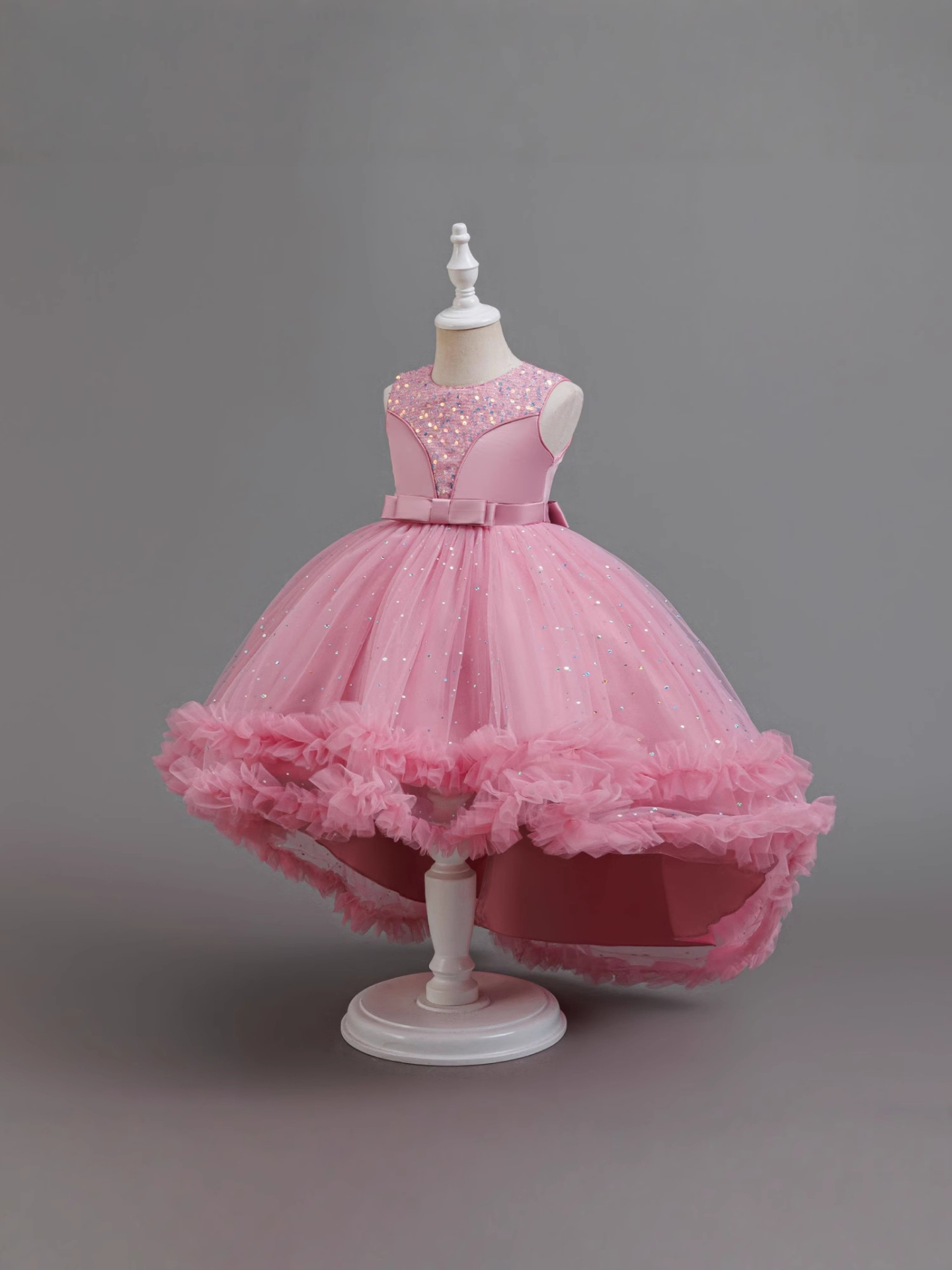 Círculos animados vestido de princesa vestido de espectáculo vestido de arco mariposa fiesta de cumpleaños juego de mariposa