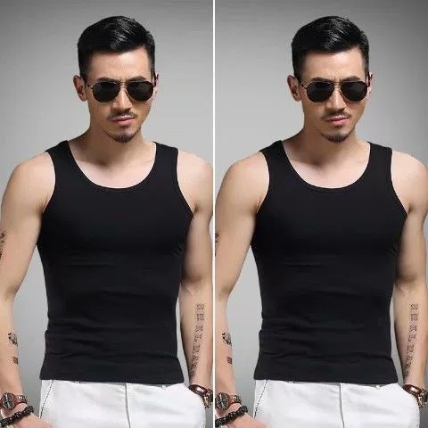 Летняя базовая футболка без рукавов для занятий спортом, майка, slim fit