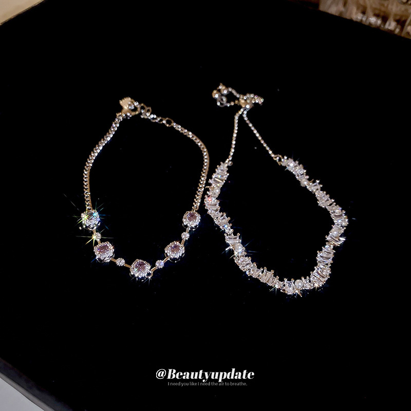 Pulsera ajustable con incrustaciones de circonita, estrella de arista, pulsera de estilo frío de nicho femenino, joyería de moda retro, sentido de alta gama