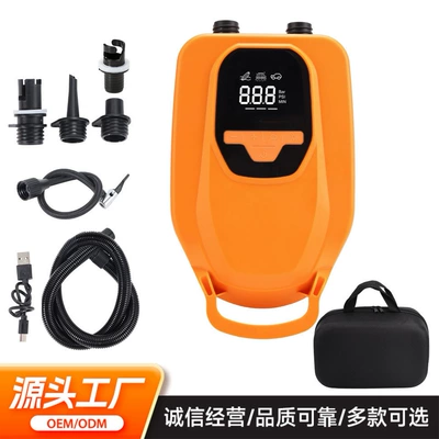 Hava nasosu Digital Display Lighting and Inflating - orange-lithium-battery-color-box-storage-bag