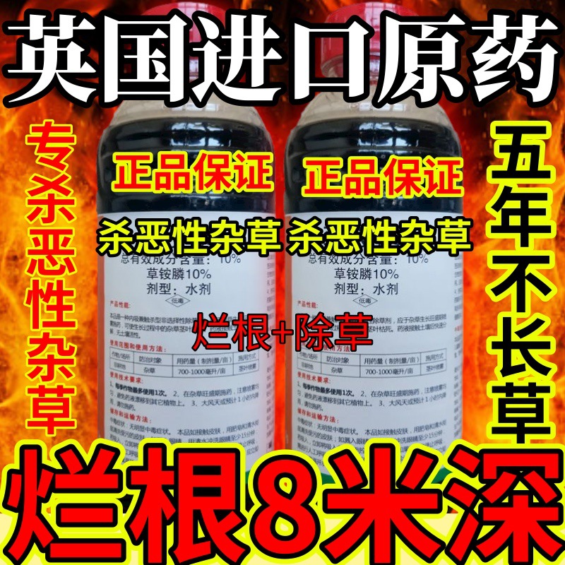 杀草快高浓度精草铵膦铵盐果园牛精草小飞蓬各种杂草英国进口原药