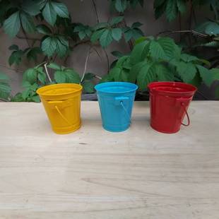 Pastoral Style Candy-Colored Bucket Flower Pot Home Decoration Portable Creative Storage Jar Desktop Storage Bucket