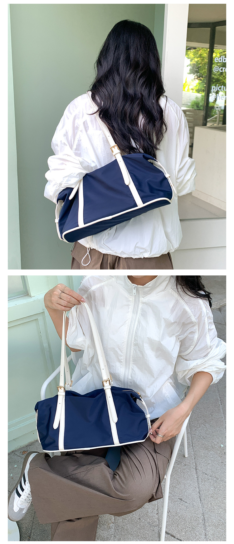 Nylon spalla grande capacità, semplice e versatile ascella ba, alla moda splicin, design di nicchia, pendolari donne_voghion.com