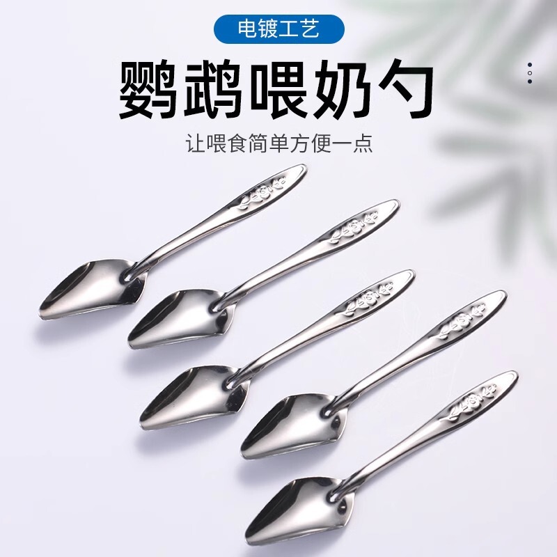 Stainless steel spoon parrot feeding device hand-raised starling xuanfeng BB baby bird milk powder feeding spoon factory outlet Stainless steel spoon parrot feeding device hand-raised starling xuanfeng BB baby bird milk powder feeding spoon factory outlet