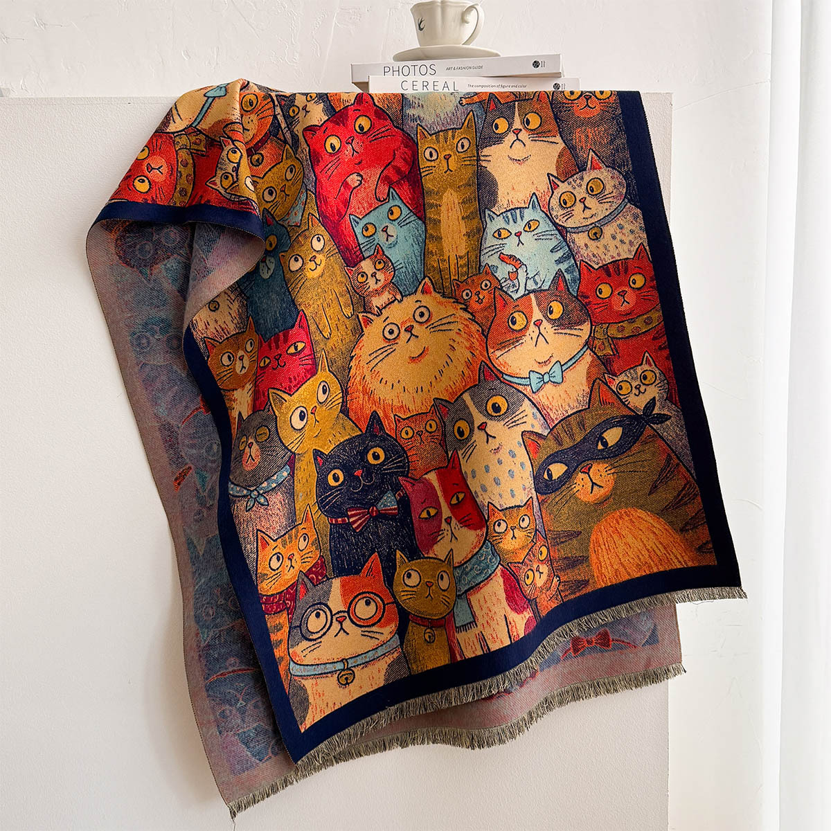 2026 Fall/Winter New Vintage Oil Painting Style Imitation Cashmere Scarf for Women, High-End Versatile Jacquard Neck Warmer Shawl Wholesale