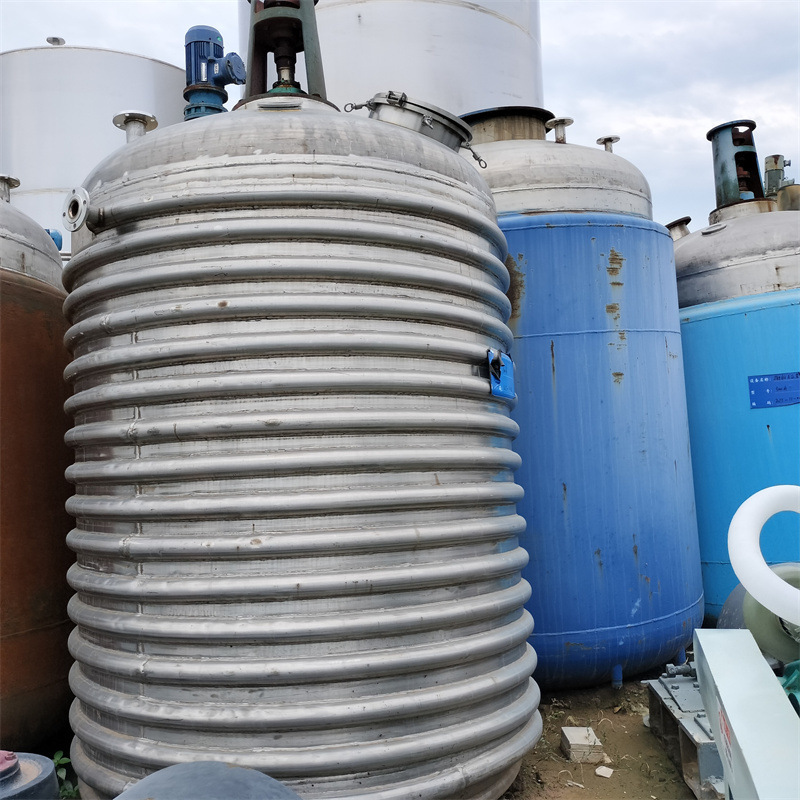 二手外盘管反应釜  夹套蒸汽加热真空反应釜  不锈钢反应设备