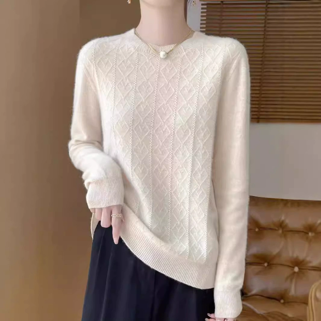 Оптовая продажа шерстяной свитер с круглым вырезом