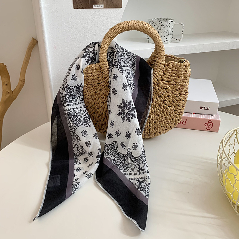 Cintas para el cabello, nueva impresión de letras coreanas, bufandas de seda, decoración profesional para mujeres, bufandas con bufandas cuadradas