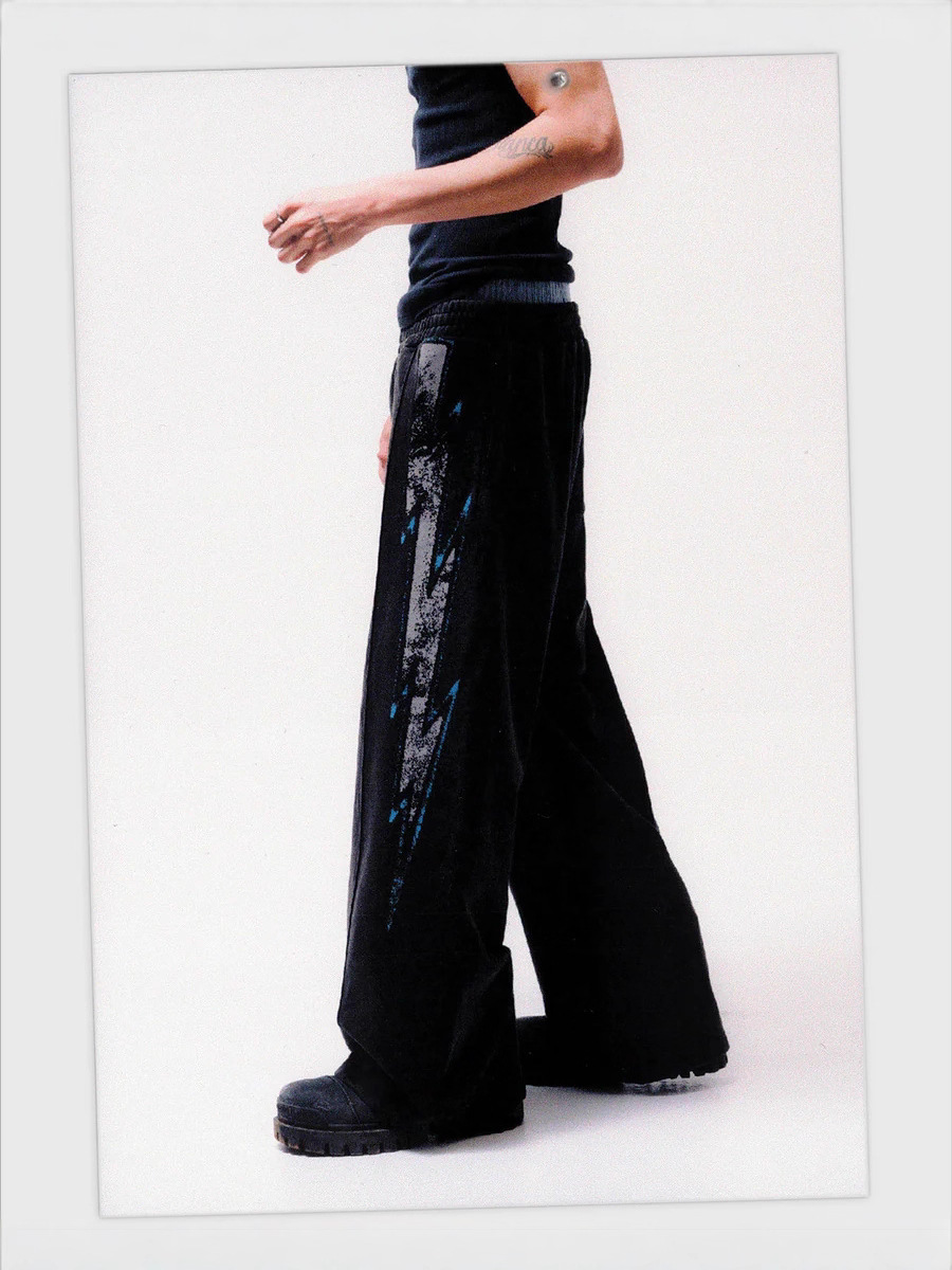 Pantalones Deportivos Holgados con Cintura Elástica para Mujer de Poliéster Estampados