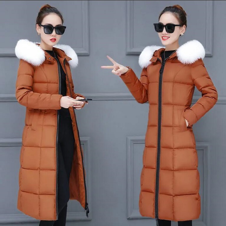 "Knielange winterjas voor dames - Slim-fit katoenen parka met verdikte warmte"_voghion.com