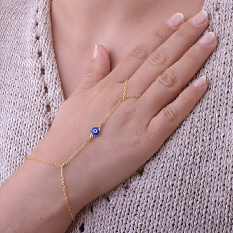 New European and American Cross-border Retro Evil Eye Jewelry Accessories Factory Direct Devil's Eye Finger Bracelet Bracelet