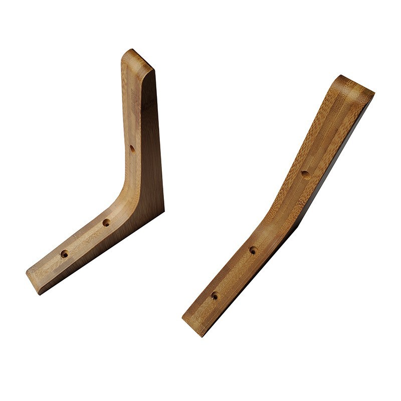 Soporte de triángulo de bambú soporte de madera maciza estante de pared estante fijo de una línea de partición estante de soporte trípode