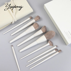 新款10支零度化妝刷滄州高品質木柄禮盒裝散粉刷粉底刷眼影刷批發